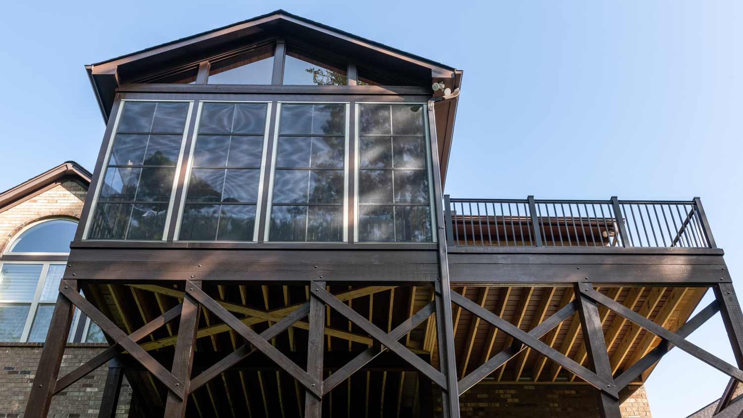 under deck wooden porch