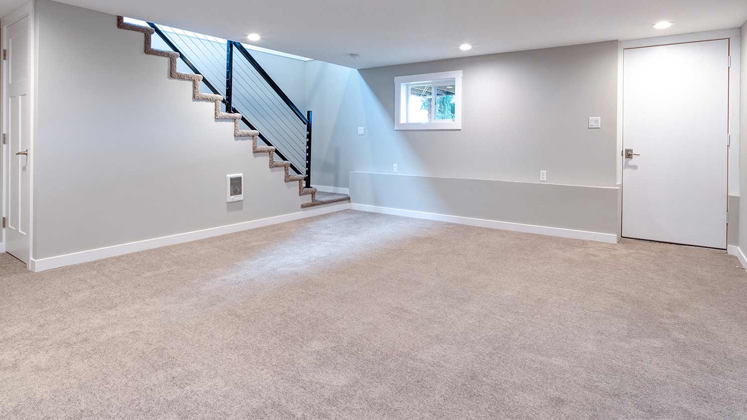 empty spacious basement in luxury home