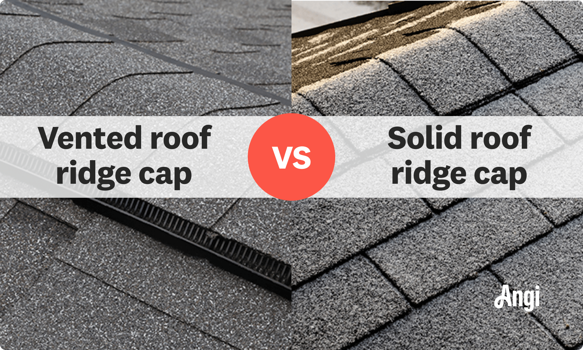 Vented versus solid roof ridge caps compared visually