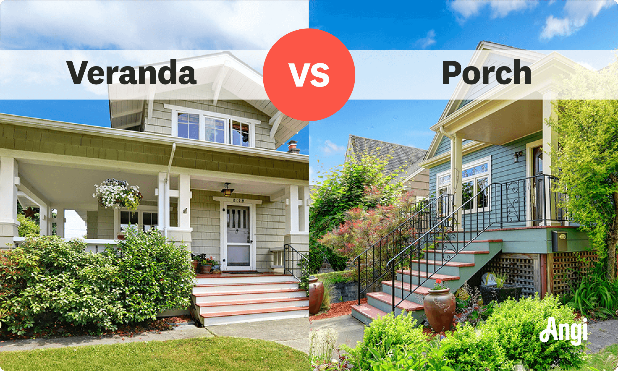 Veranda versus porch visual comparison
