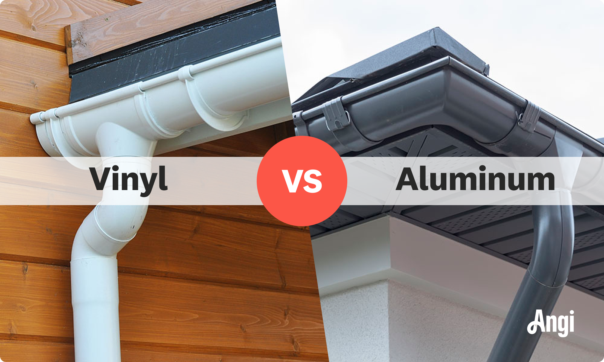 Vinyl versus aluminum gutter visual comparison