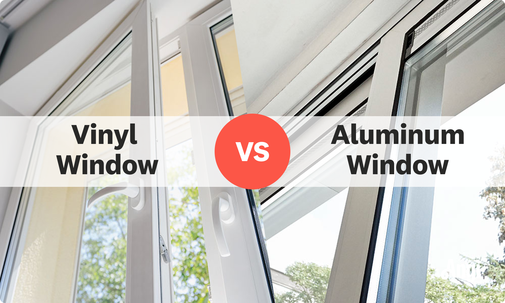 Vinyl window versus aluminum window visual comparison