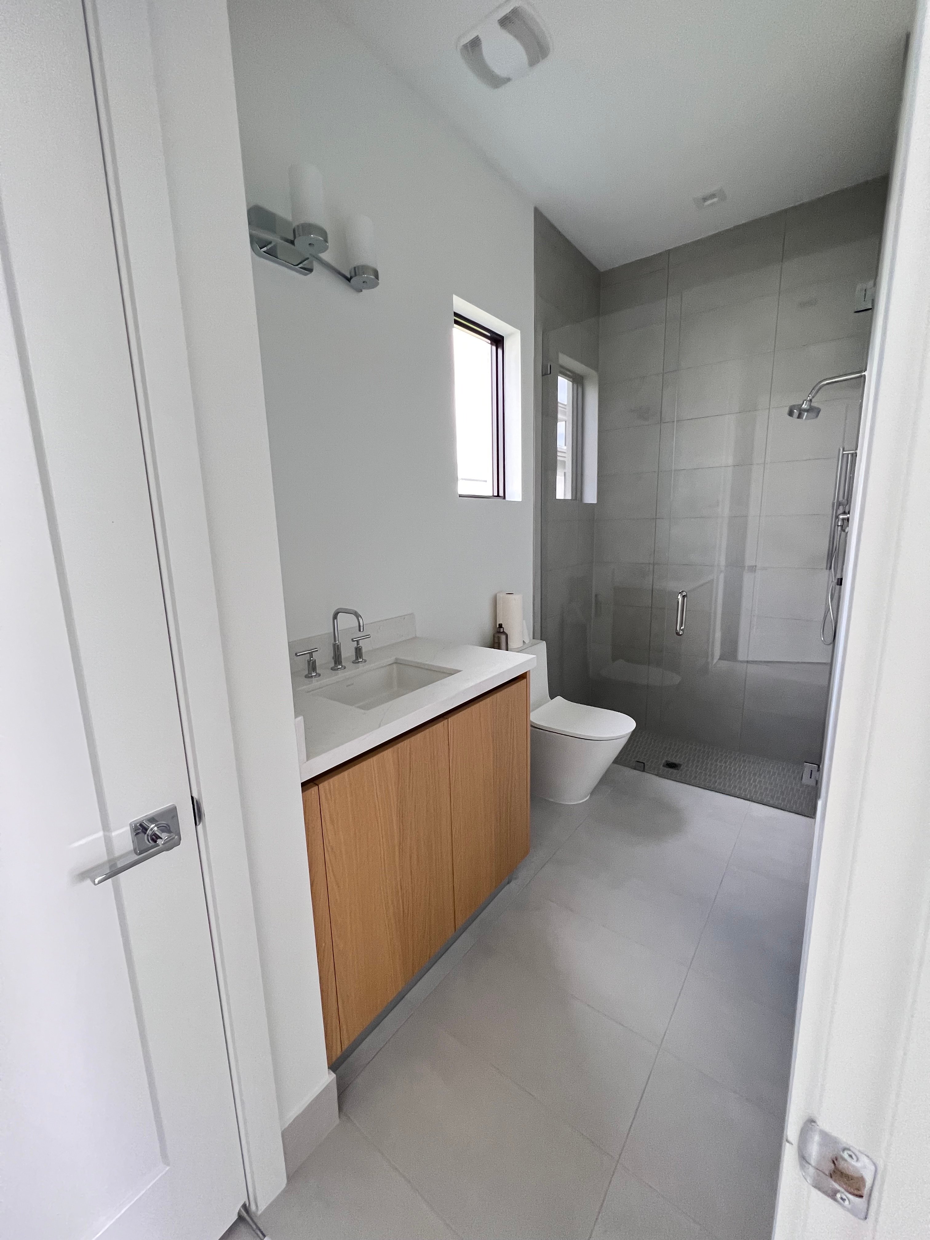 small bathroom with glass shower 