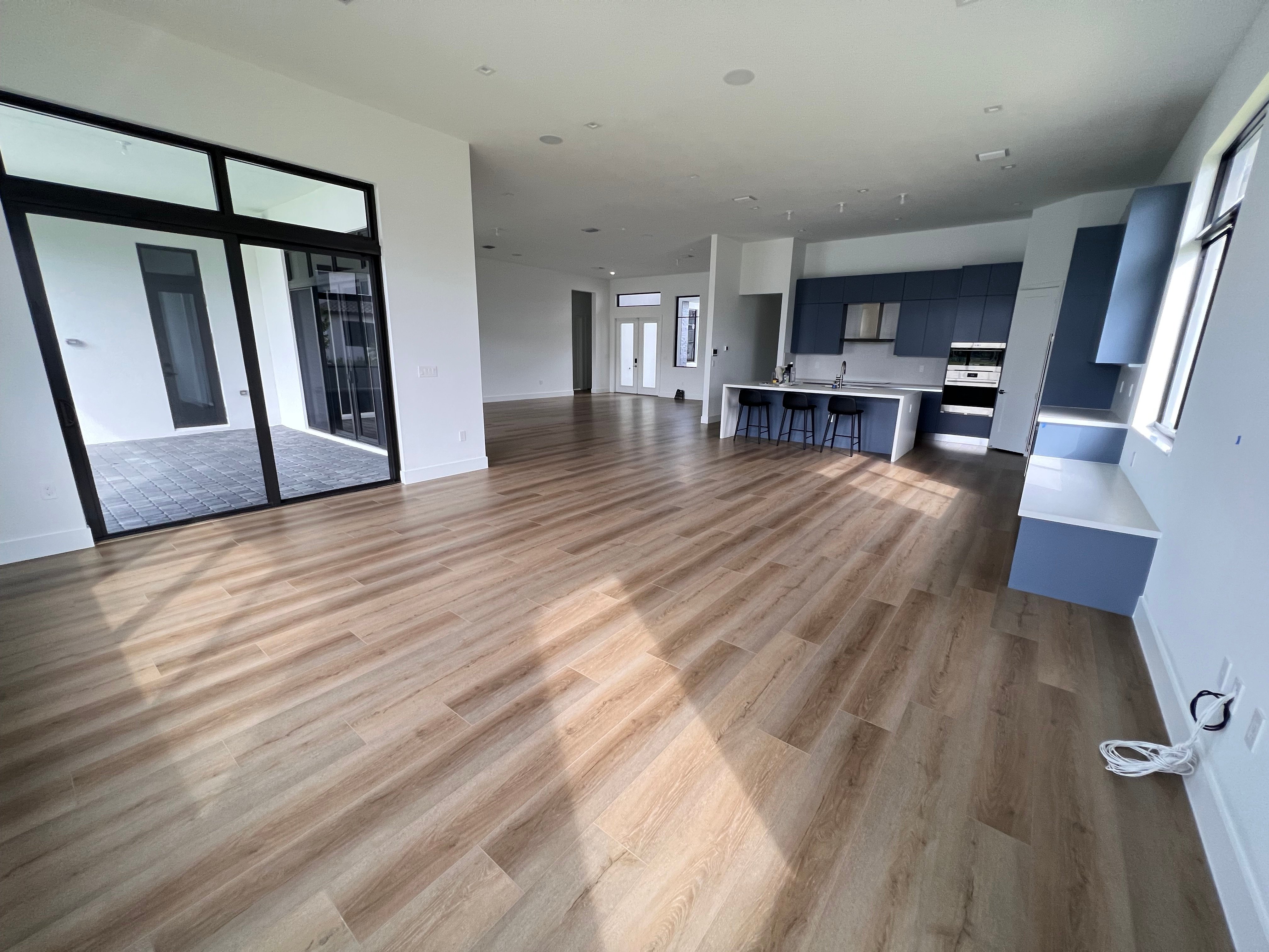 Apartment interior hardwood floor