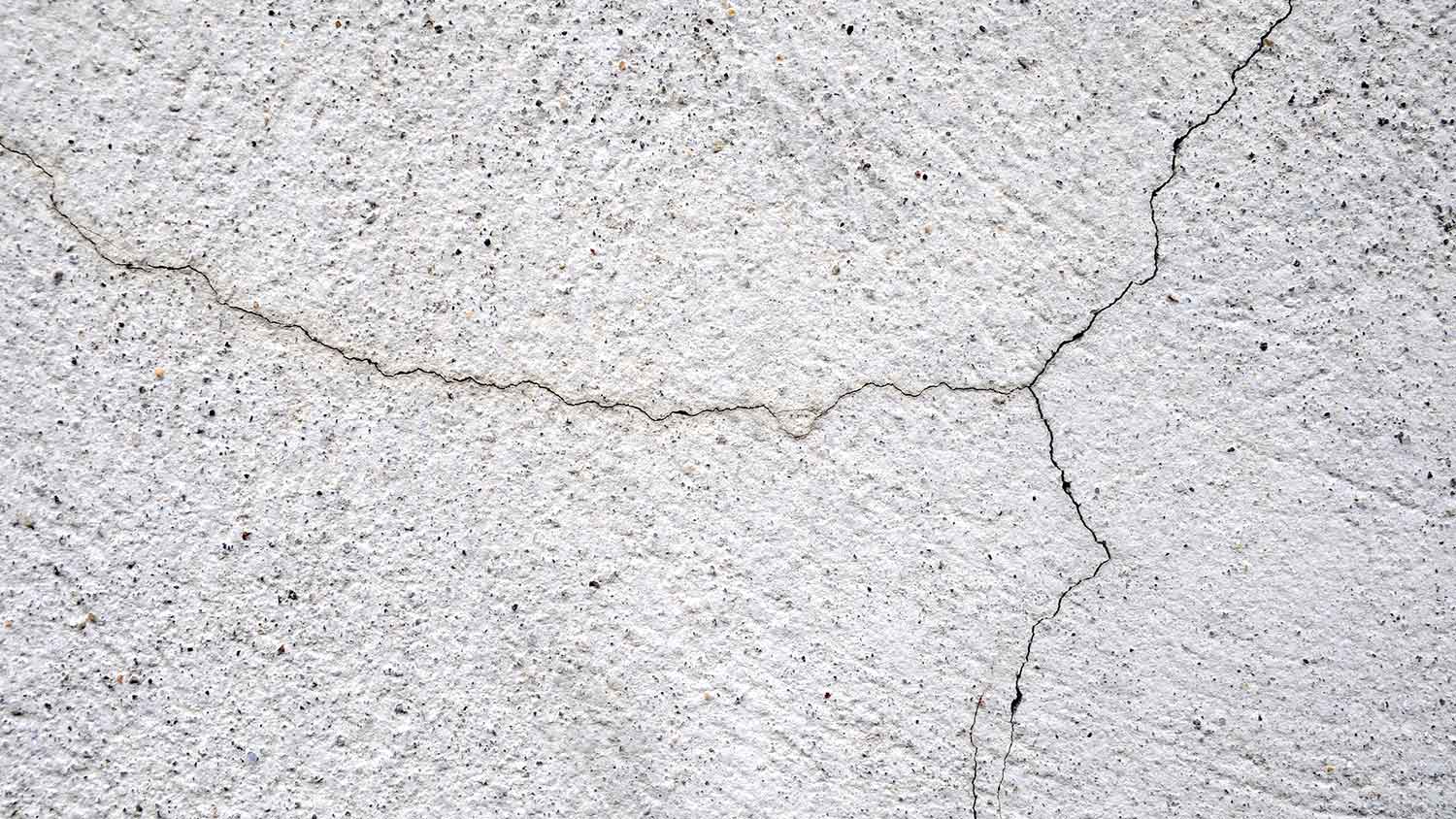 Hairline crack in a concrete wall