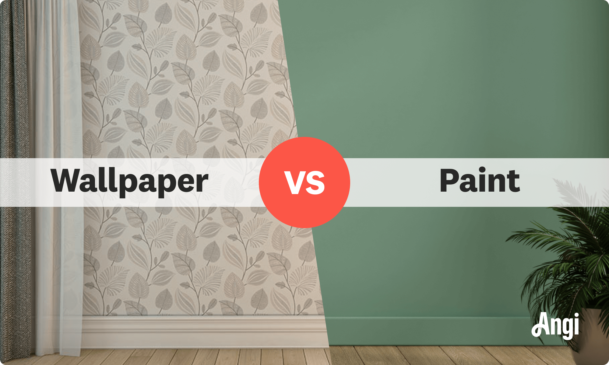 Wallpaper versus paint visual comparison
