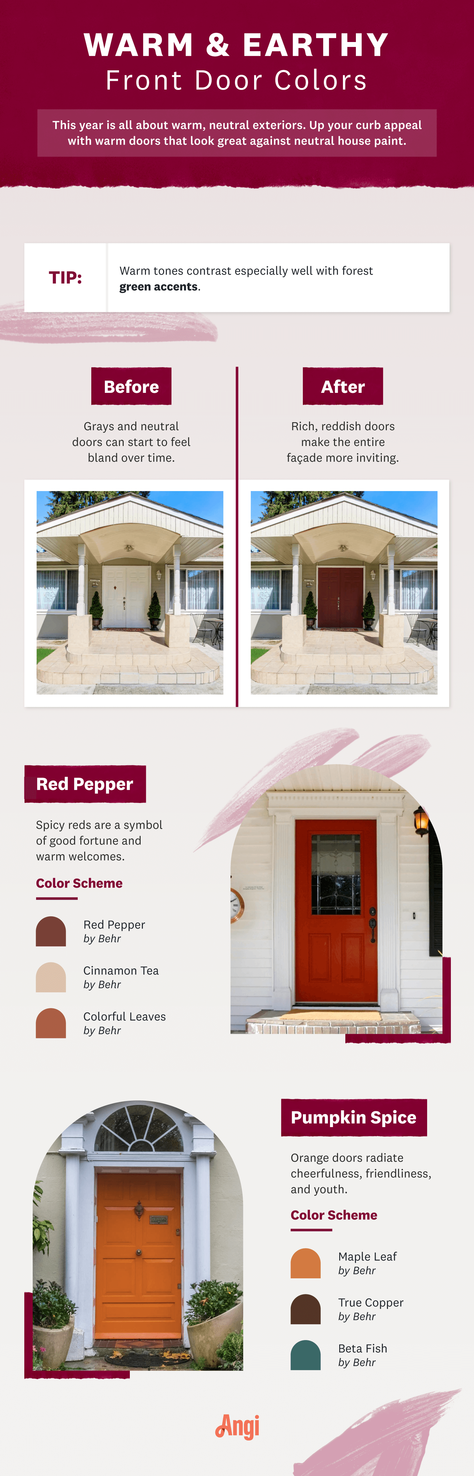 warm and earthy front door colors
