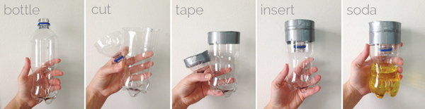 photo steps to creating a wasp trap