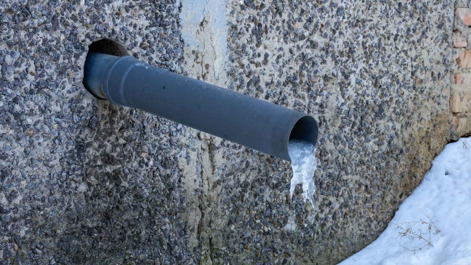 A frozen water pipe