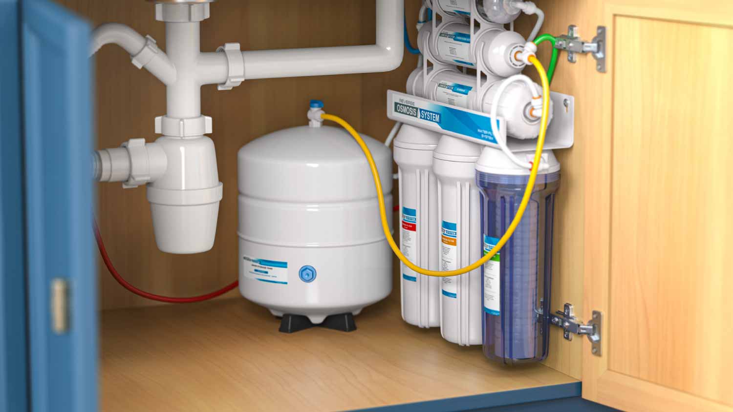 Water purification system under sink