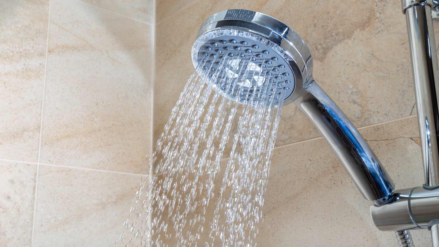 running water shower faucet