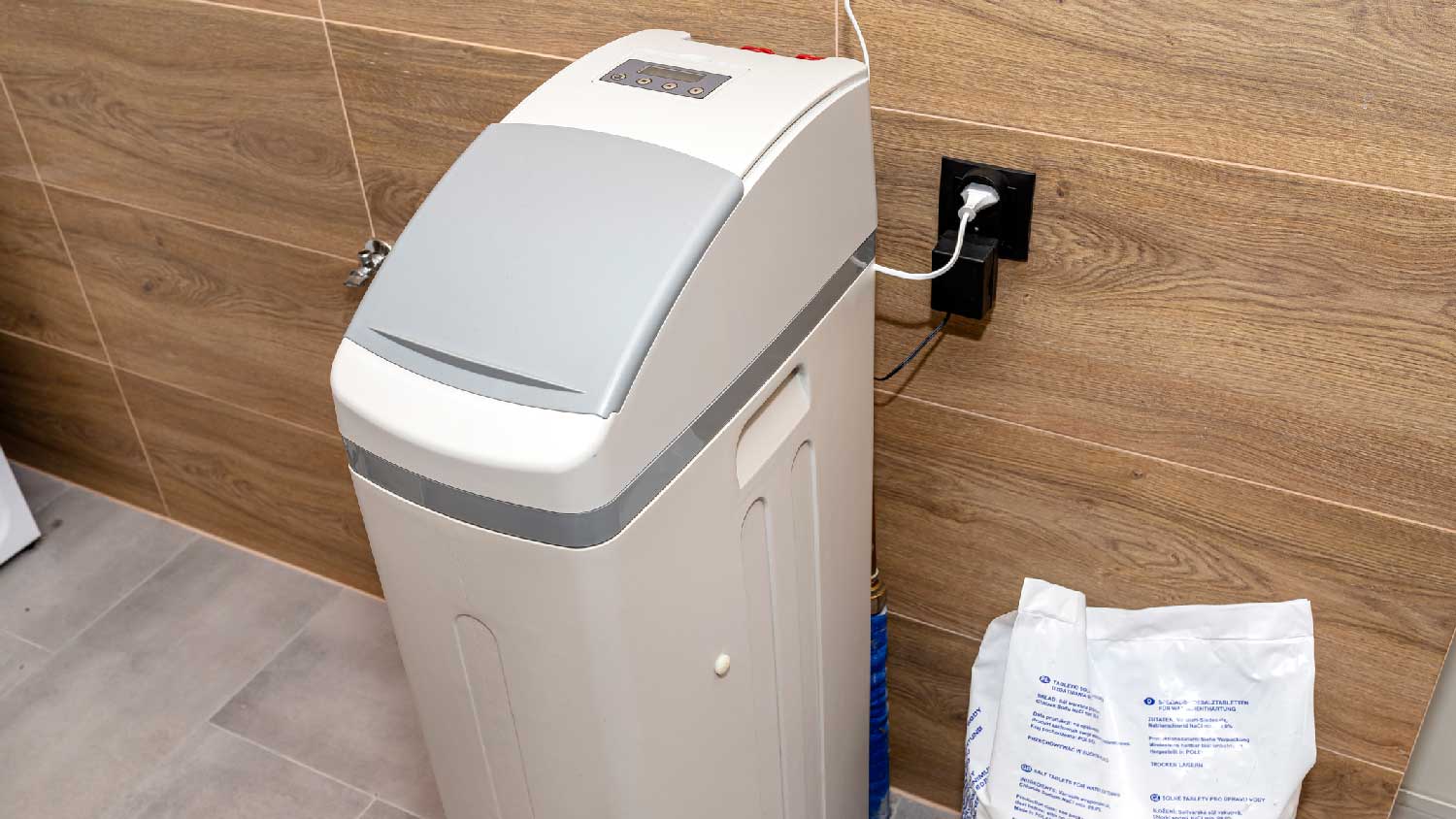 A water softener in a house