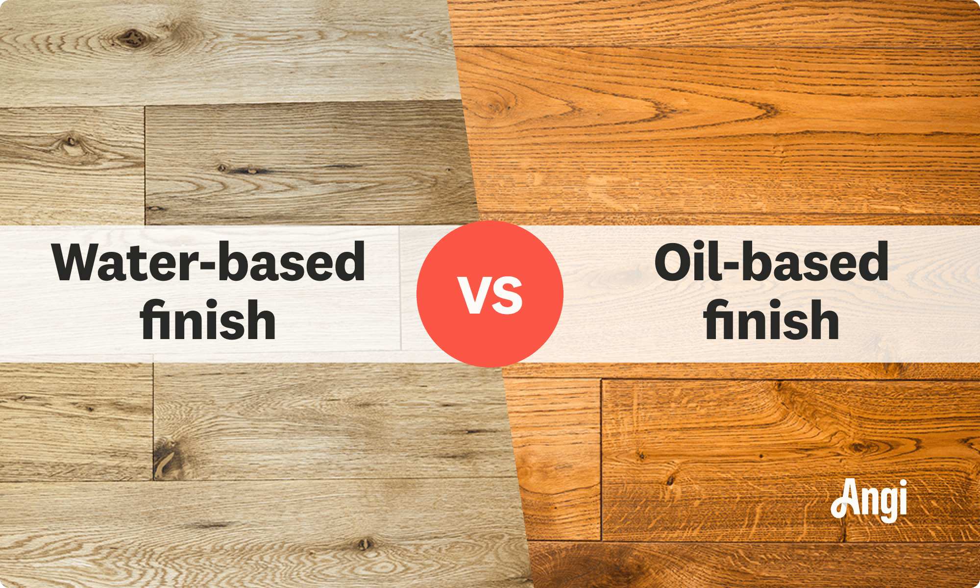 Water-based finish versus oil-based finish visual comparison