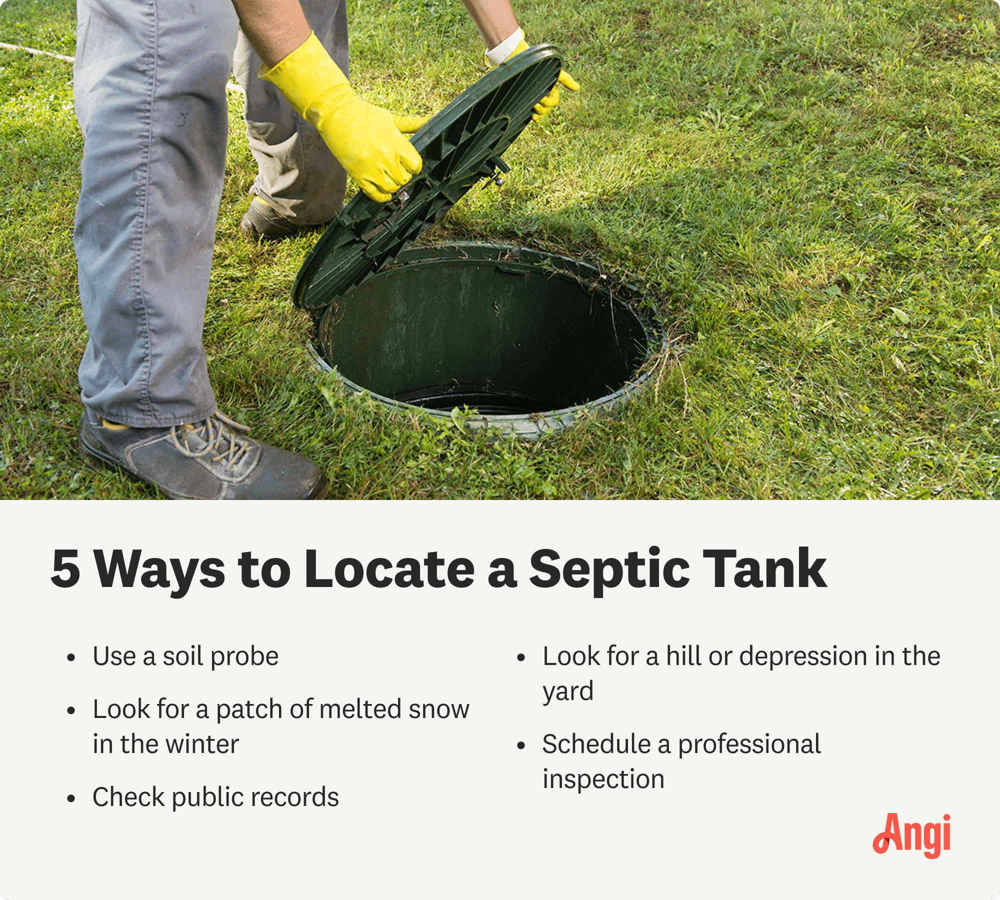 5 ways to locate a septic tank, including checking public records and using a soil probe