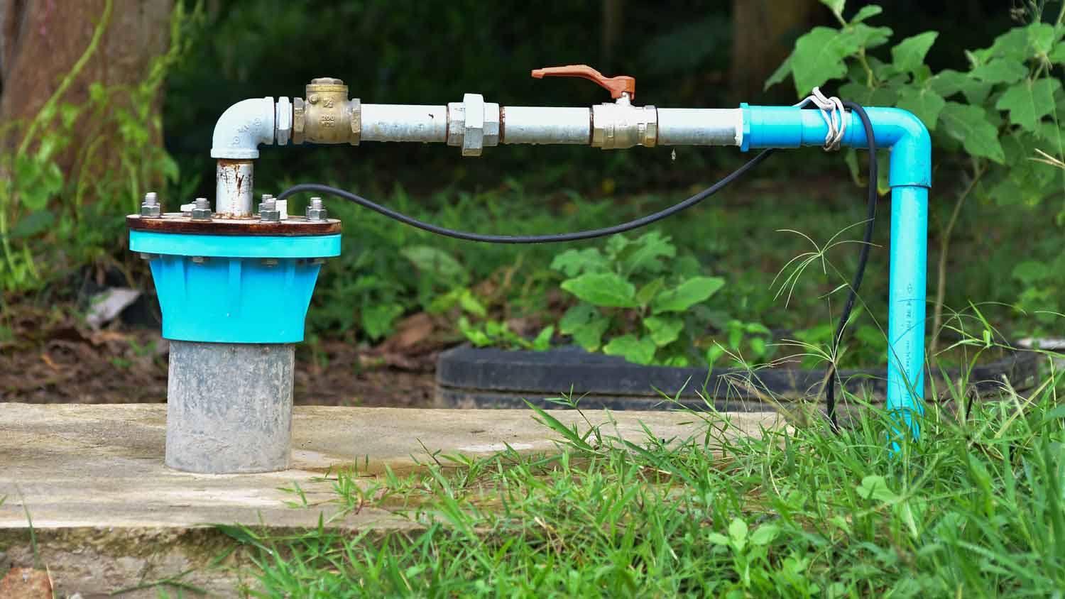 well pump in backyard