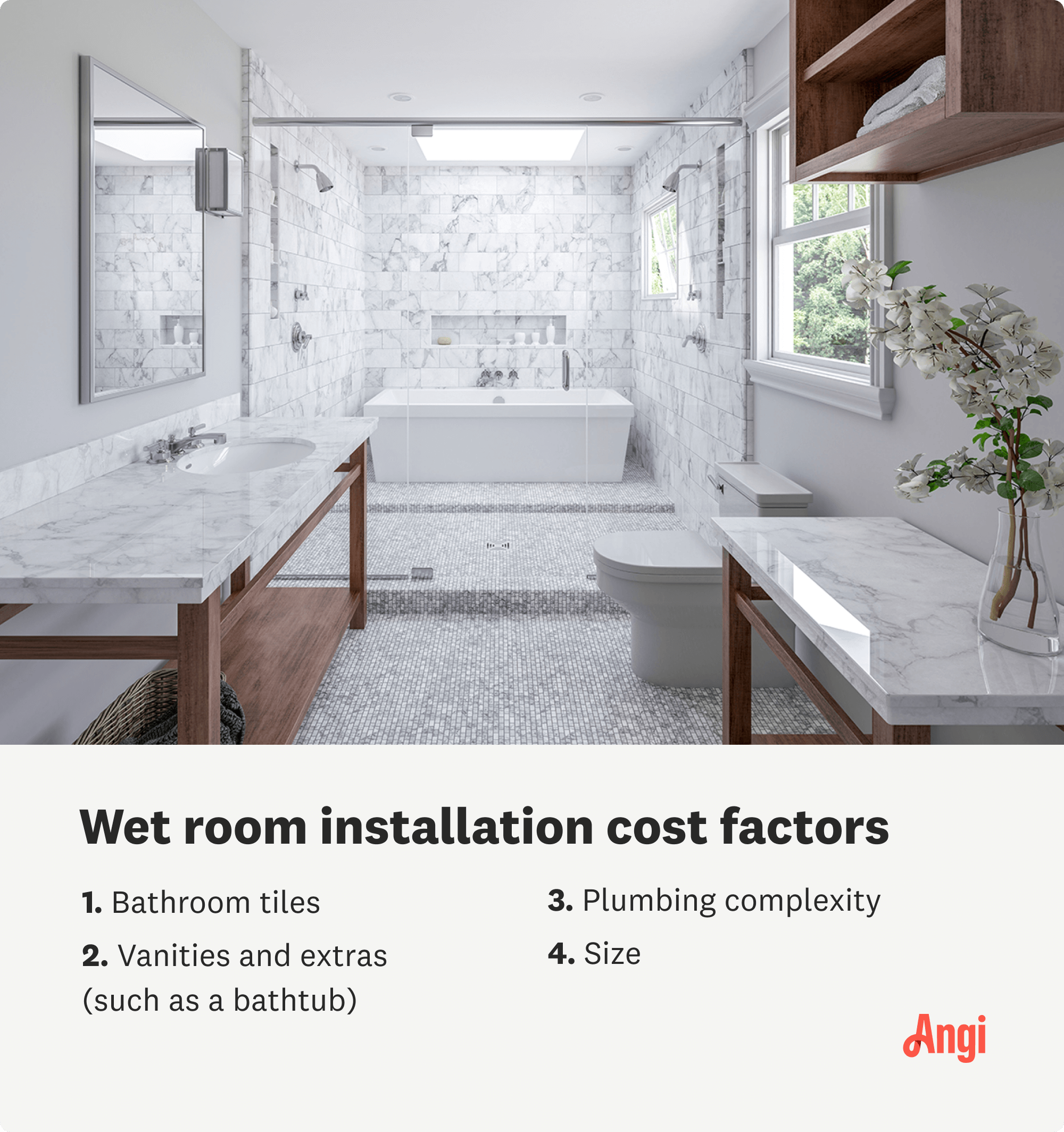 4 фактора стоимости установки влажных помещений, включая плитку в ванной, сложность сантехники и размер