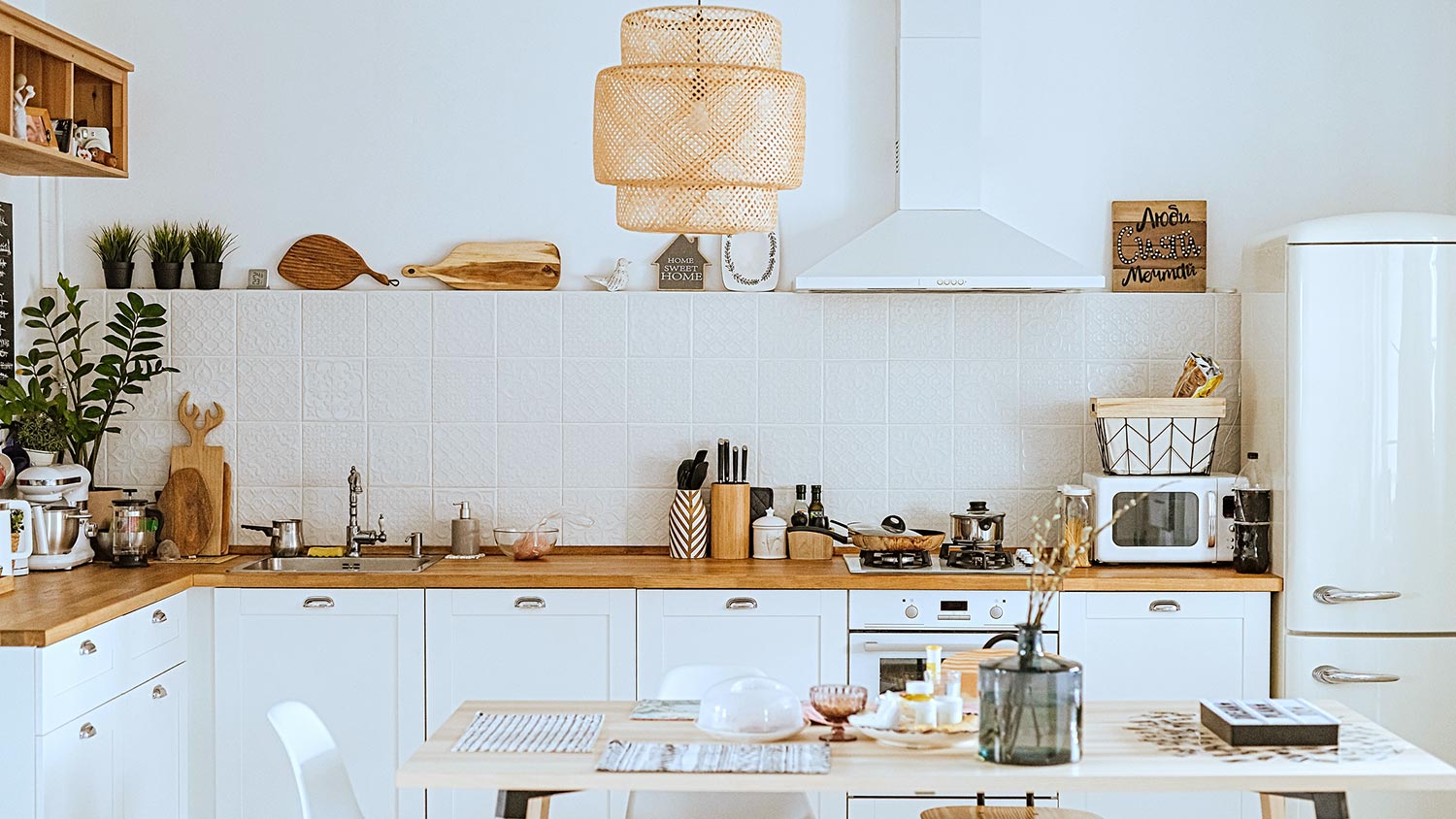 White kitchen with white appliances