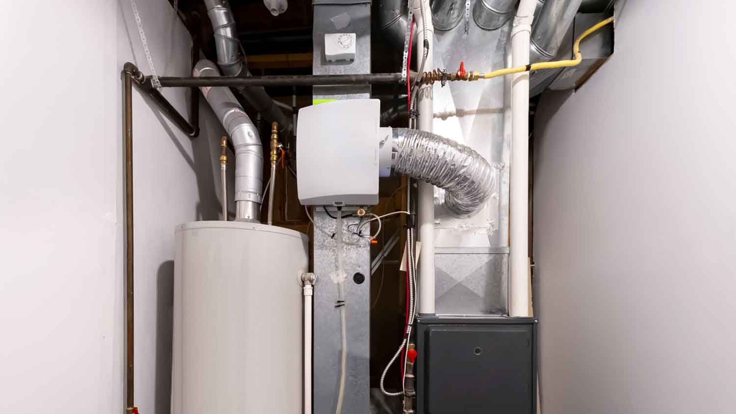 Whole house dehumidifier installed on HVAC system