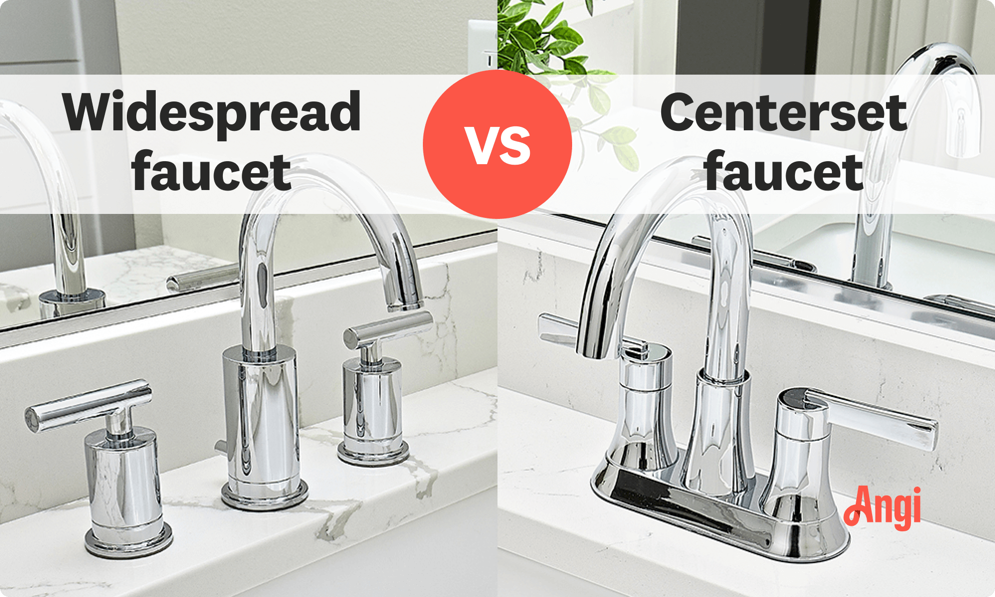 Widespread faucet versus centerset faucet compared visually