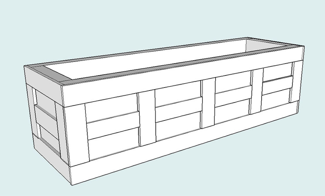 rendering of DIY window box planter