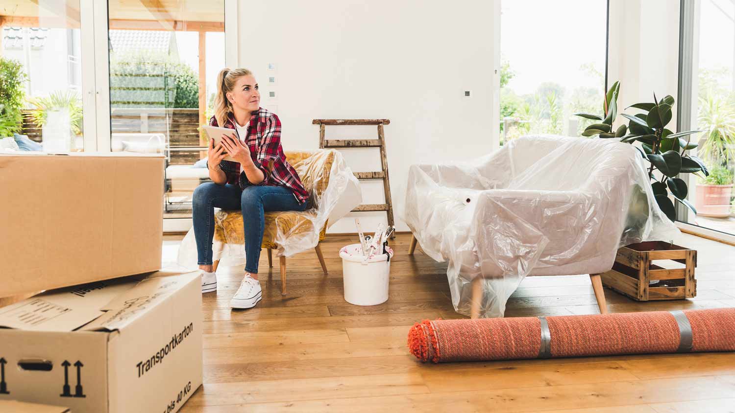 woman preparing to move into new house