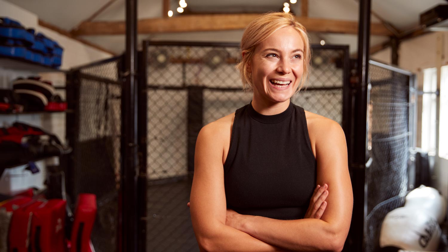 A woman training in gym 