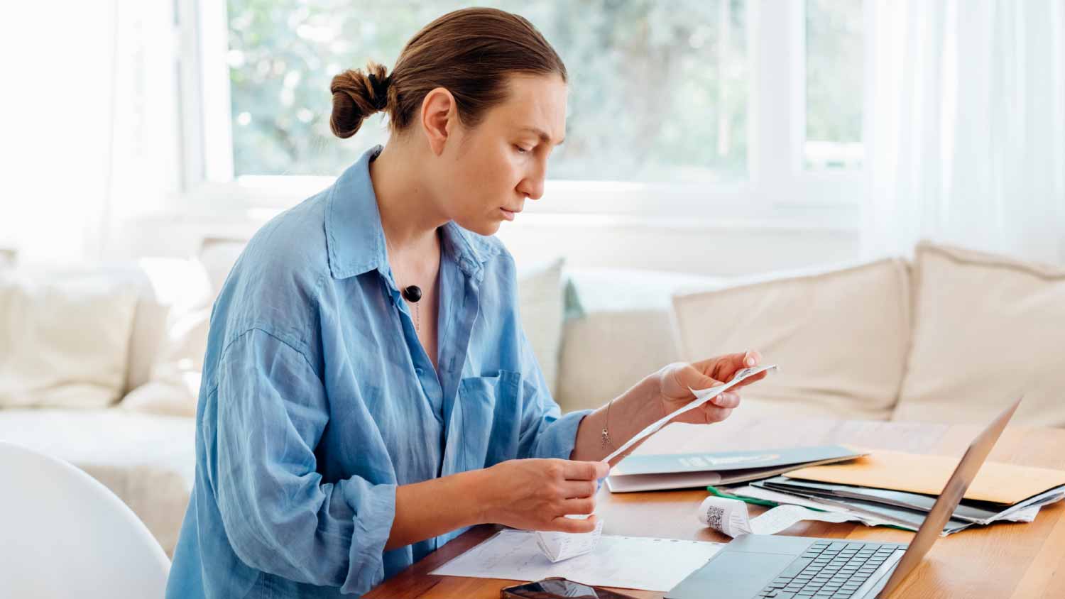 woman working at home