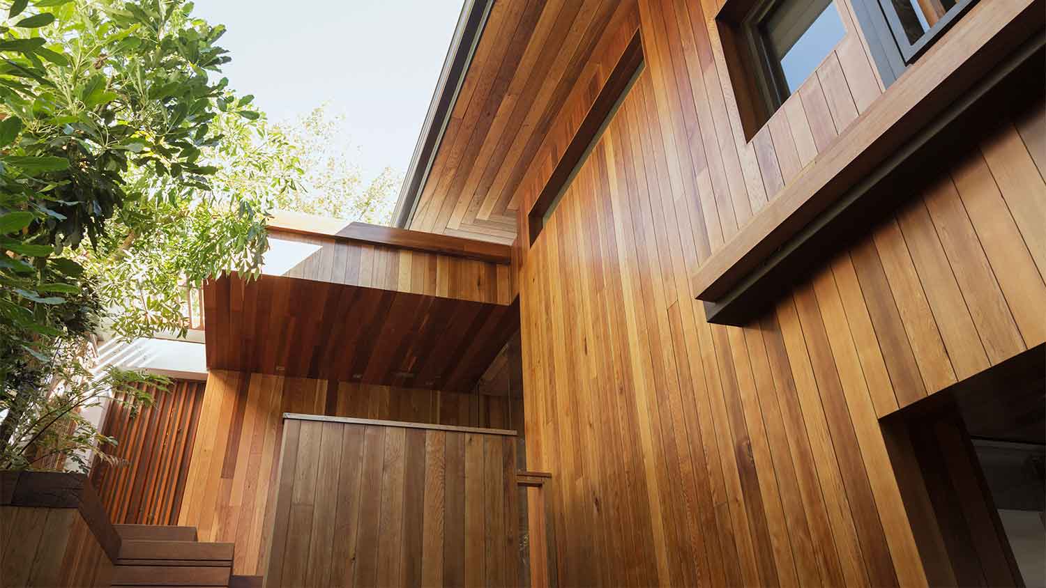 wood siding of home