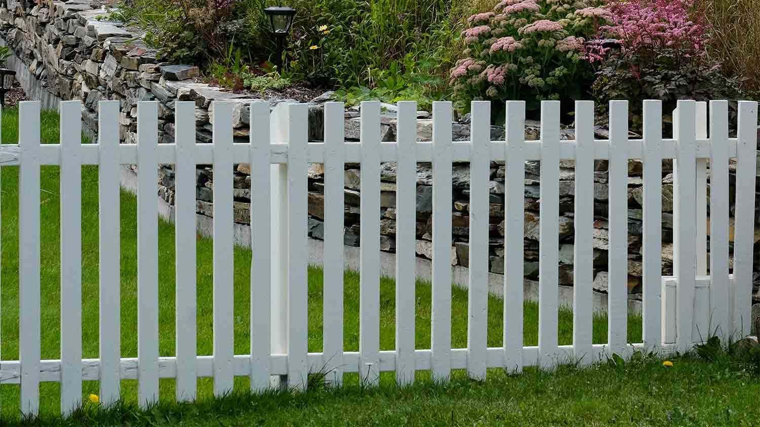 Wooden picket fence