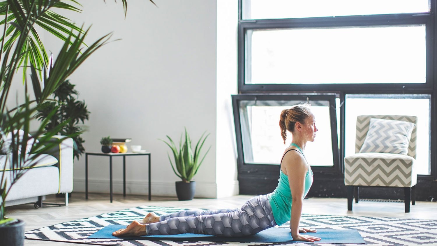 woman doing yoga