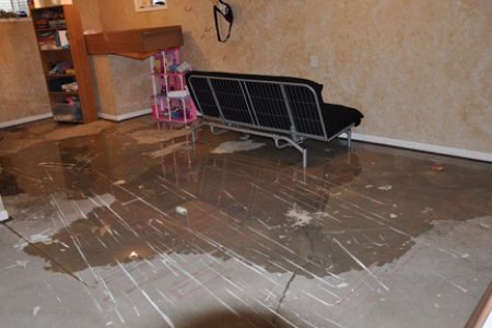 Flood caused by leak