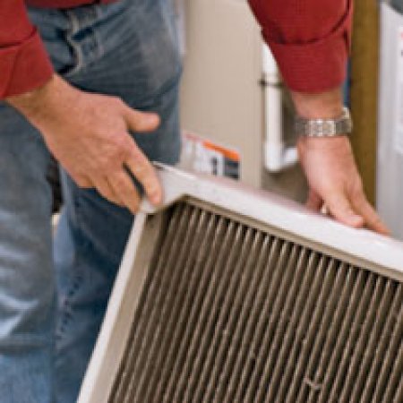 Replacing the air filter will improve air quality and extend the life of a furnace.