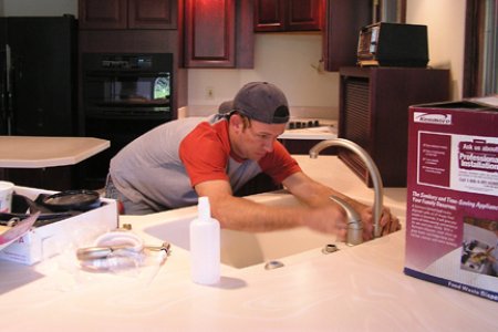 Plumber at work