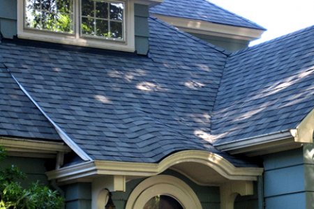 blue asphalt shingle roof