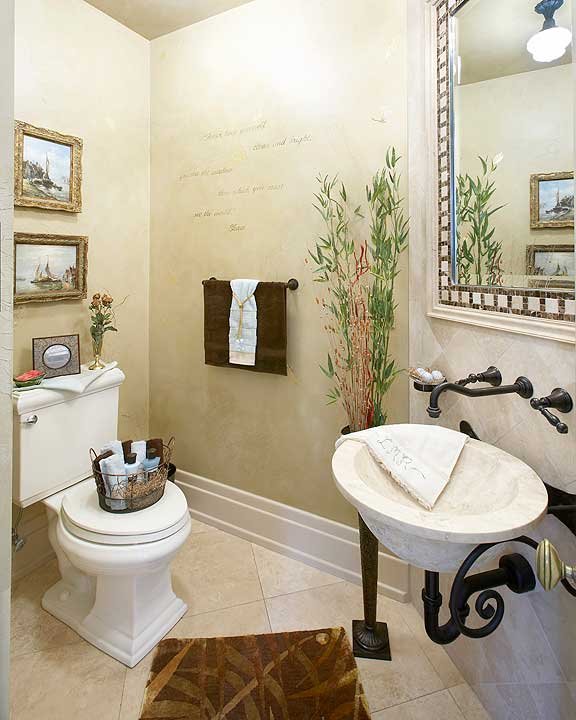 bathroom remodel with earth tones