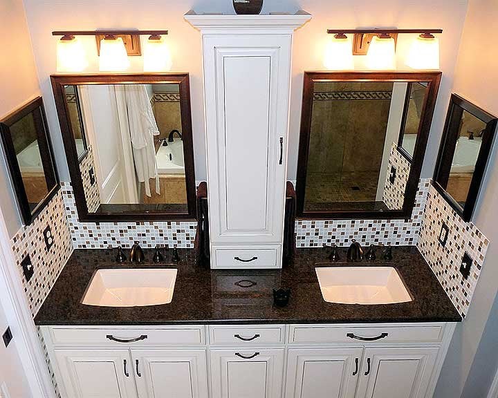 bathroom remodel with granite countertop