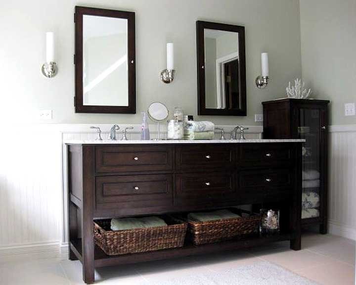 bathroom remodel with double sink vanity