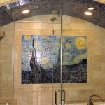 ceramic tile Starry Night bathroom remodel