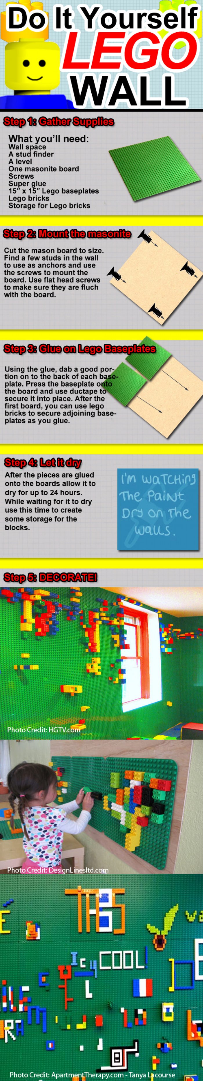DIY Lego wall for kids