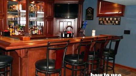 basement remodel with bar