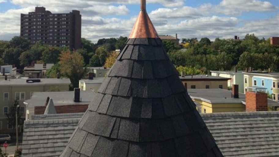 Asphalt shingles on a roof