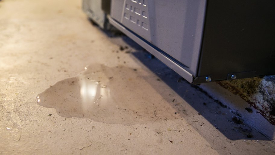 furnace with puddle of water