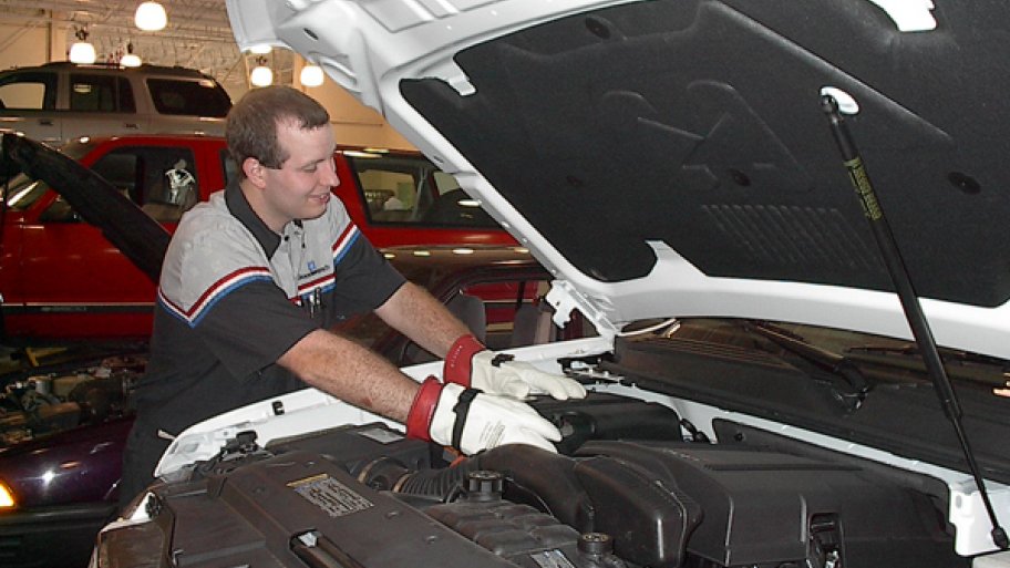 mechanic working on a car